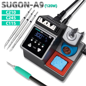 SUGON A9 Soldering Station Compatible Original Soldering Iron Tip 210/245/115 Handle Lead-free Electronic Rework Station Welding Tool