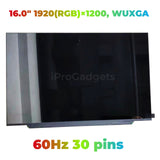 Replacement 16 inch LCD Screen NV160WUM-NH4 NV160WUM NH4 Laptop Display 60HZ FHD 30pin