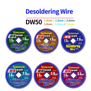 Mechanic DW50 1.5m 1.0/1.5/2.0/2.5/3.0/3.5mm Desoldering Wire for Motherboard PCB Repair Welding Soldering Desoldering Wire Tool 10Pcs/Lot