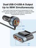 Orico 98W Car Back Seat Charger PD3.0 SCP AFC USB Type C Car Charger USB Cigarette Lighter for iPhone Huawei Samsung Xiaomi