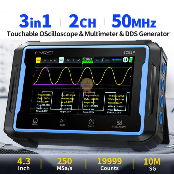 Fnirsi 2C53P Digital Handled Oscilloscope 3 In 1 Multimeter Signal Generator