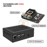 X1011 4-Port PCIe to M.2 NVMe SSD Hard Disk Expansion Board for Raspberry Pi 5