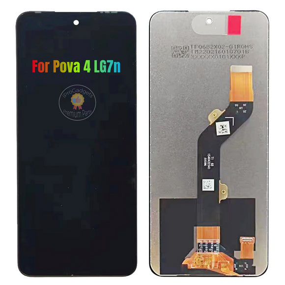 Replacement LCD Display Touch Screen Assembly For Tecno Pova 4 LG7 LG7n Black