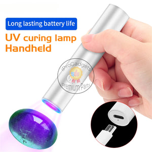 Luxianzi Portable UV Curing Lamp With Timing Function Green Oil Glue Quick Dry USB Nail Dryer LED Mini Flashlight Pen