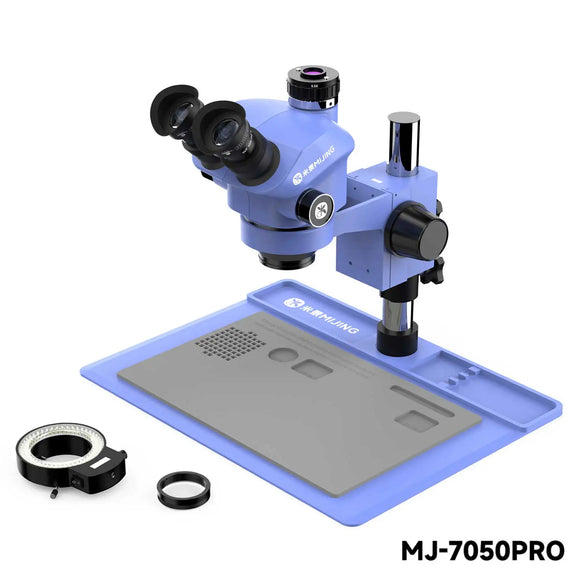 Mijing MJ-7050PRO Adjustable Universal Trinocular Microscope 7-50X With Silicone Pad Zoom Stereo Microscope