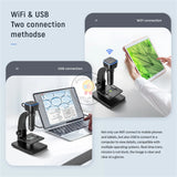 Digital Microscope 2000X HD WiFi Dual Lens Portable Multi-Angle Camera Microscope for Welding Circuit Board Maintenance