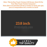 Replacement New Display for HP 24-CB1066XT 22U62AAR 69K50LA  All-in-One 23.8 inch Non-Touch LCD Screen Panel FHD