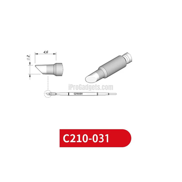 SUGON C210-031 Soldering Tips Compatible for JBC SUGON AIFEN A5/A9/A9pro/A10/T21/A902/T26D/T3602 T210 Replacements Handle Tips