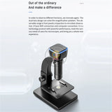 Digital Microscope 2000X HD WiFi Dual Lens Portable Multi-Angle Camera Microscope for Welding Circuit Board Maintenance