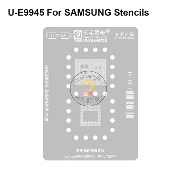 Amaoe U-E9945 Integrated BGA Reballing Stencil for Exynos2400 E9945 0.12mm High Hardness Planting Tin Steel Mesh Template