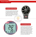 UNI-T UT363S Mini Anemometer Wind Speed Temperature Tester LCD Display Air Flow Speed MAX/AVG Measurement Wind Level 1~12