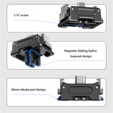 Action Camera Upright Charging Base Desktop Stand Mount Quick Release Base Aluminum Alloy Replacement for DJI OSMO Pocket 3