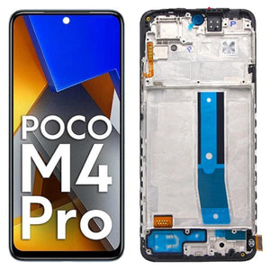 Pantalla táctil LCD AMOLED de repuesto con marco para Xiaomi POCO M4 Pro 4G 2201117PI 2201117PG MZB0B5VI