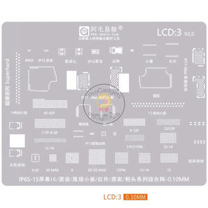 AMAOE LCD BGA Reballing Stencil for iPhone 6S to 15 Screen IC /FaceE ID/Infrared /True Color