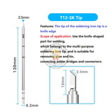 MaAnt T12R Lead-free Soldering Iron Tips Soldering With Copper Heat Sharp Straight Curve Arc Blade Tips Phone Repair Tools