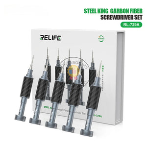 Relife RL-729A Steel Cannon King Carbon Fiber Screwdriver Set Carbon Fiber Finish 3D S2 Special Bits Repair Tools