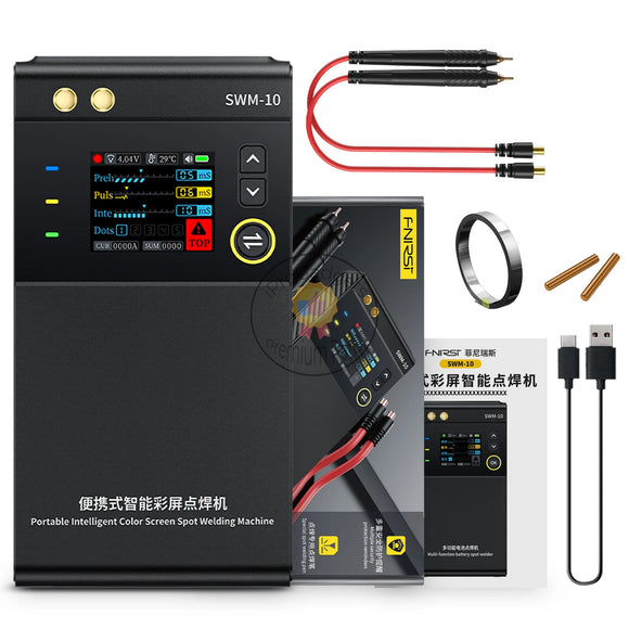 Fnirsi SWM-10 TFT Color Screen Battery Spot Welder Portable Handheld Welding Machine DIY MAX 0.25mm Nickel Sheet 18650 Battery