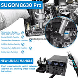 SUGON 8620DX PRO 1300W Hot Air Rework Station Microcomputer Temperature Control BGA Rework Station Welding Repair Curved Nozzle