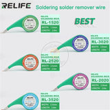 Relife Solder Wick No-Clean Copper Desoldering Braid Low Residue Tin Repair Tool