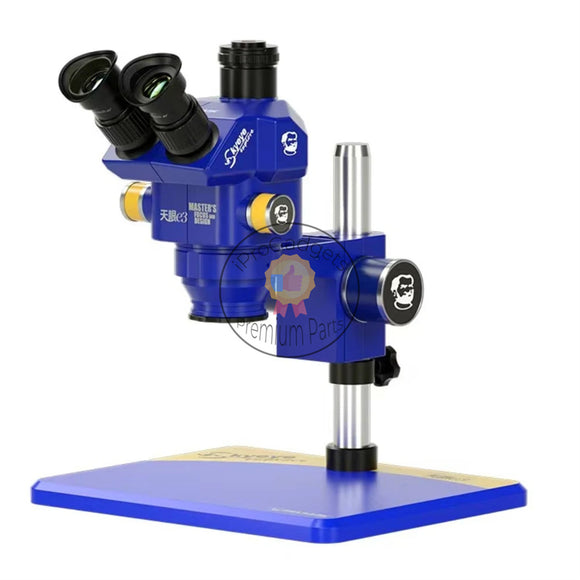 Mechanic E3-B11 7x-60x Simul-Focal Trinocular Stereo Zoom Microscope for Microscopic Inspection Picturing Video Recording