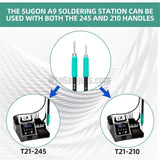 SUGON 210 T21 Precision Soldering Iron Station Handle Fast Heating Silicone High-temperature Resistant 716°F 3 Seconds Heat-up