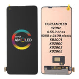 Replacement for OnePlus 8T 5G KB2001 KB2000 KB2003 AMOLED Display Touch Screen Assembly Black Tested OEM Repair Parts