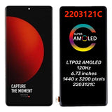 Reemplazo para Xiaomi 12S Ultra 2203121C Pantalla AMOLED Conjunto de pantalla táctil Negro