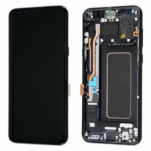 Replacement For Samsung Galaxy S8+ S8 Plus G955F OEM LCD Display Touch Screen Assembly With Frame Black Silver Blue Grey AMOLED
