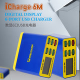 Mechanic iCharge 6M Digital LCD Display Smart Charger QC 3.0 USB Fast-Charging 6 Port For Tablet Mobile Phone