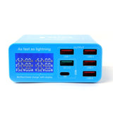 RELIFE RL-304P PD3.0 QC3.0 Smart 6 USB Ports Digital Display Fast Charger for Android for iPhone Tablet Multi-interface Tools